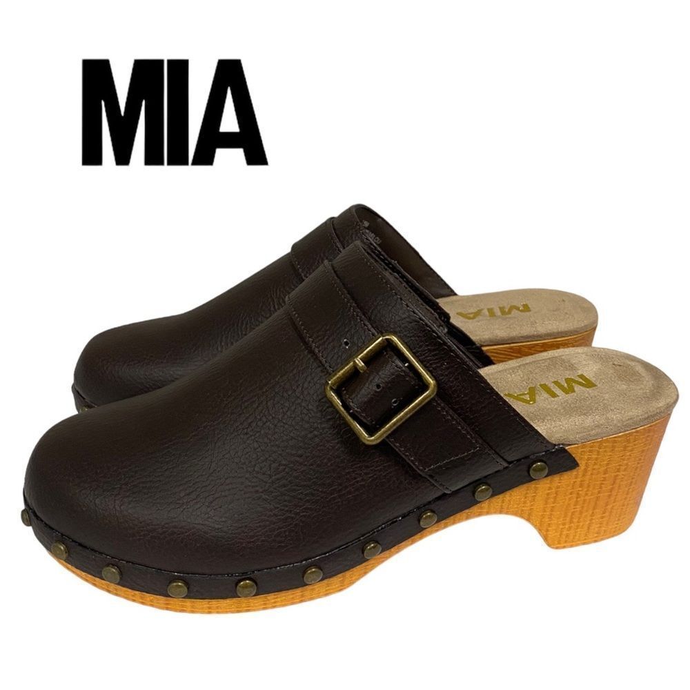 NEW Mia Women's Milou Chocolate Brown Slide Mules Clogs 7.5